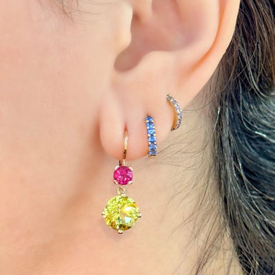 Jane Taylor Rubellite Tourmaline & Lemon Quartz Drop Earrings
