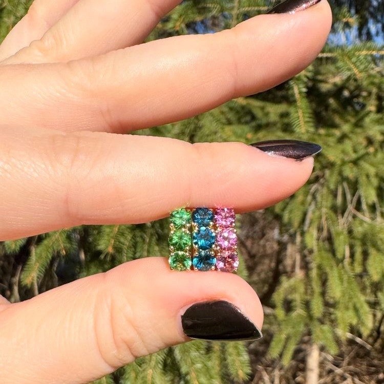 Jane Taylor 4mm Super Hugs Hoops in London Blue Topaz