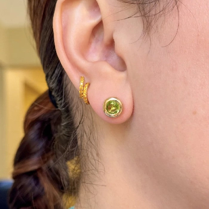 Jane Taylor Peridot Chubby Bezel Studs