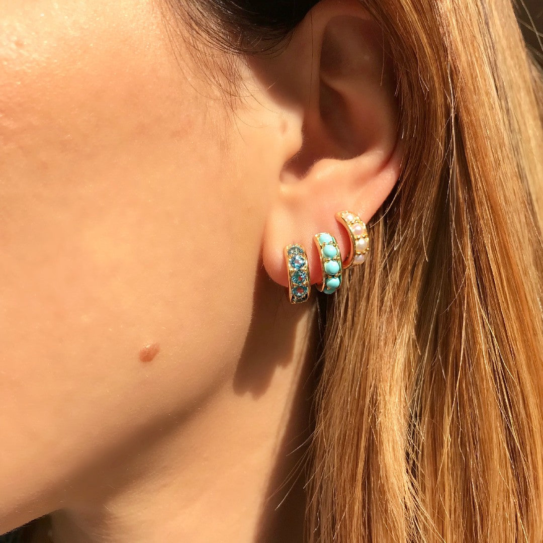 Jane Taylor Turquoise Chubby Hoops