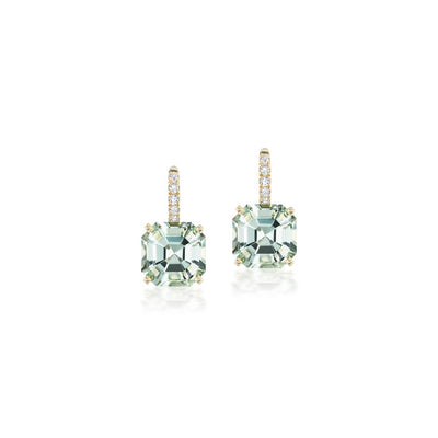 Jane Taylor Green Quartz Octagonal Drop Earrings