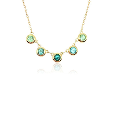 Jane Taylor Indicolite & Minty Blue-Green Tourmaline Bezel Necklace
