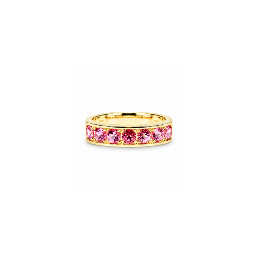 Jane Taylor Ombre Pink Tourmaline Large Round Ring - One of a Kind