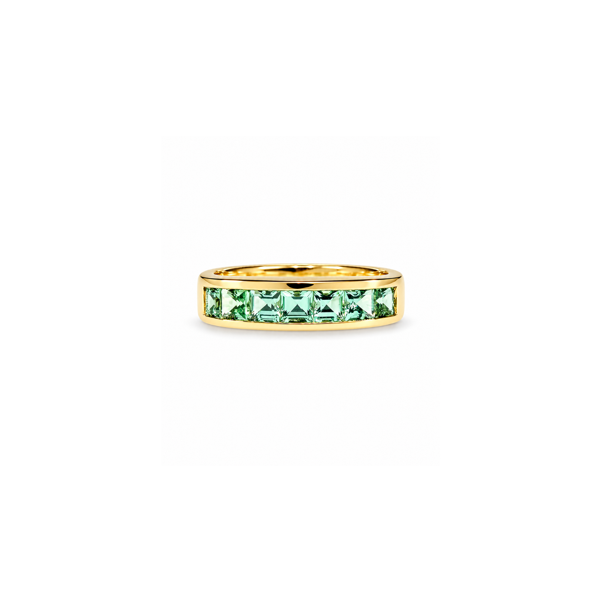 Jane Taylor Mint Green Tourmaline Large Square Ring - One of a Kind