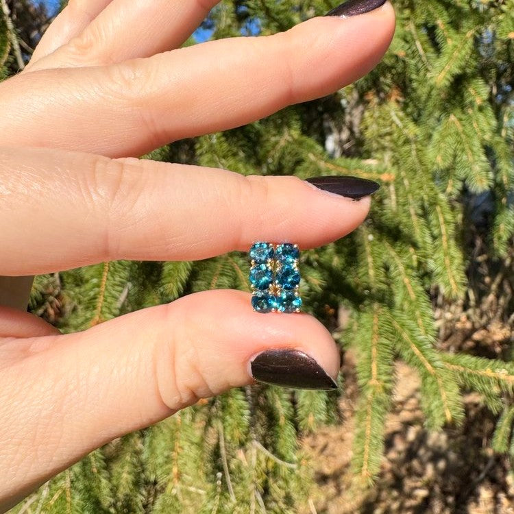 Jane Taylor 4mm Super Hugs Hoops in London Blue Topaz