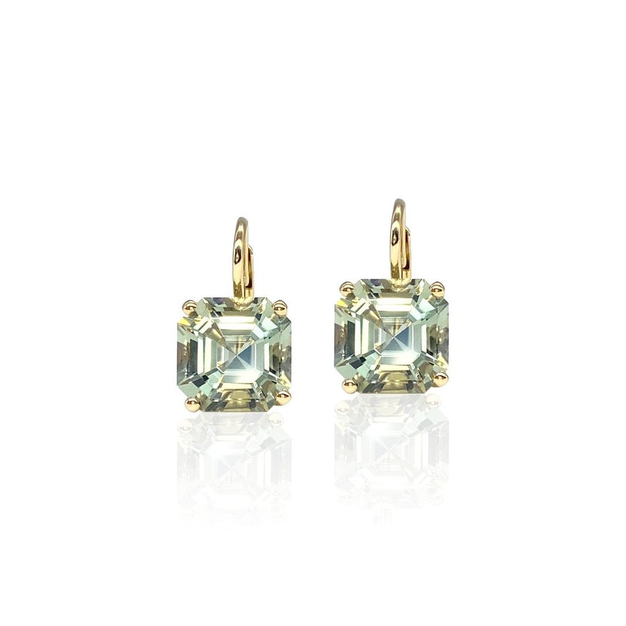 Jane Taylor Octagonal Drop Earring in Green Quartz
