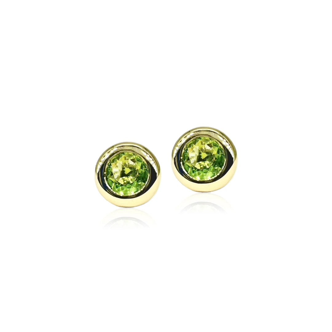 Jane Taylor Peridot Chubby Bezel Studs