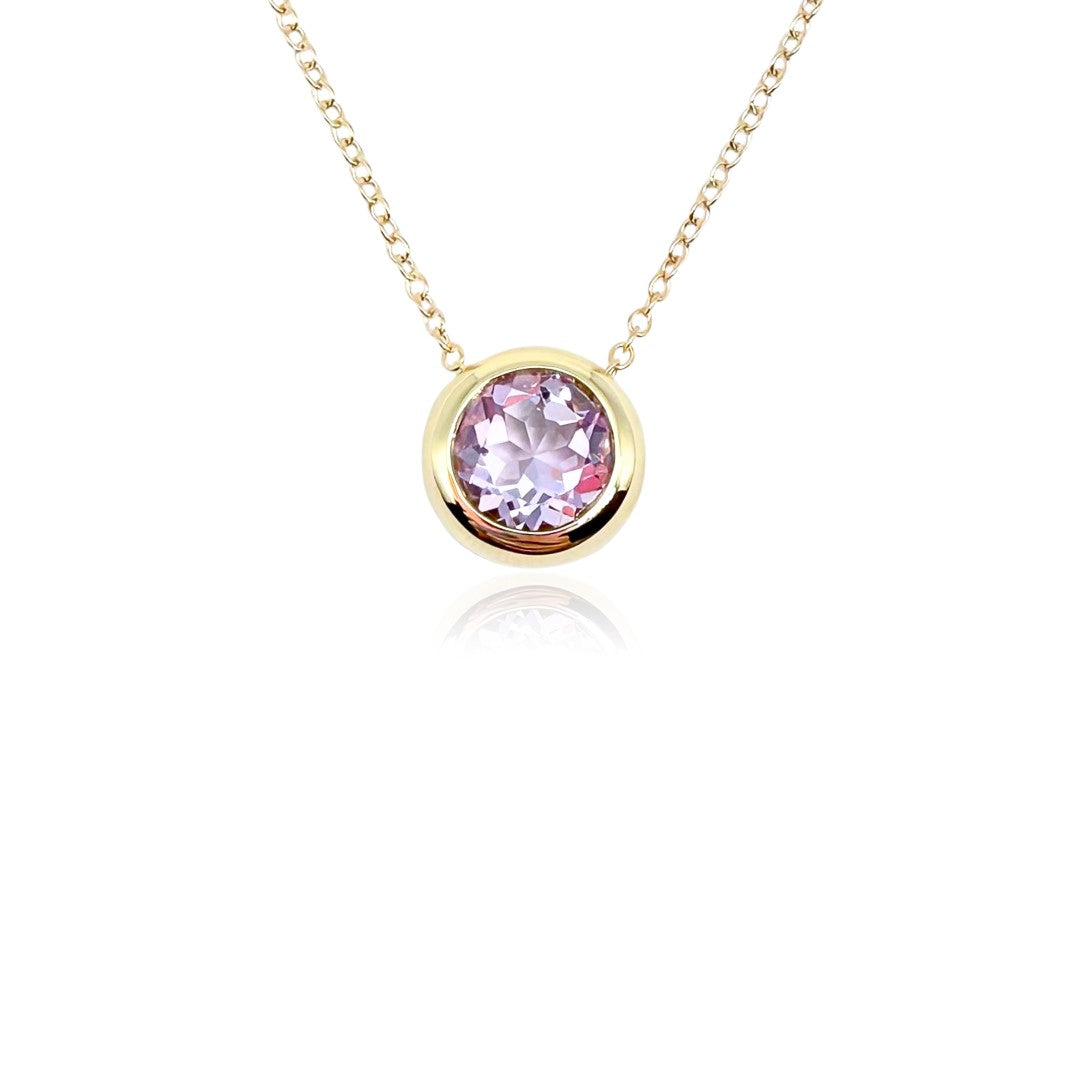 Jane Taylor Rose de France Amethyst Chubby Bezel Necklace