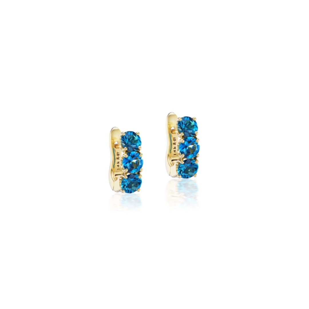 Jane Taylor 4mm Super Hugs Hoops in London Blue Topaz
