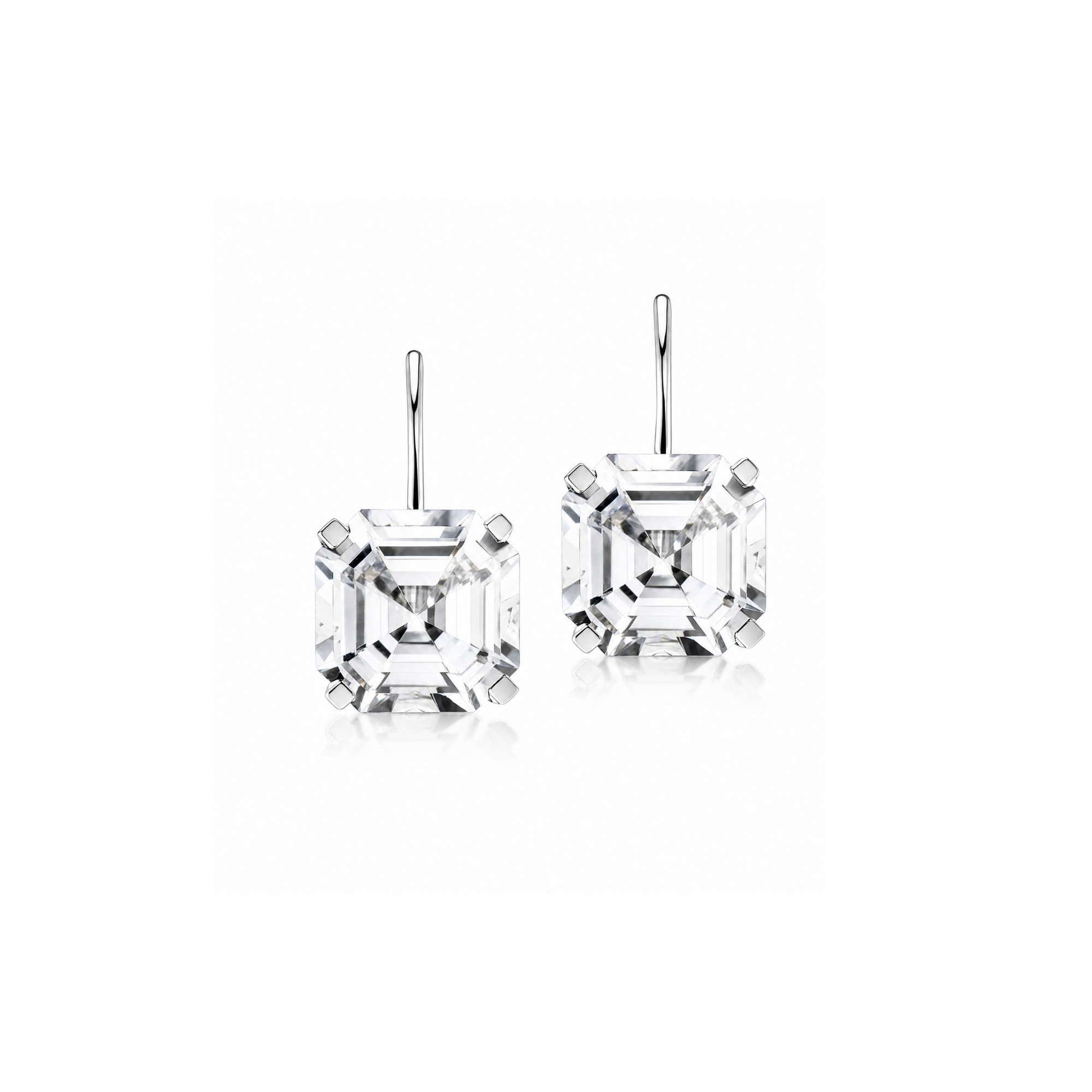 Jane Taylor White Topaz drop earring in white gold