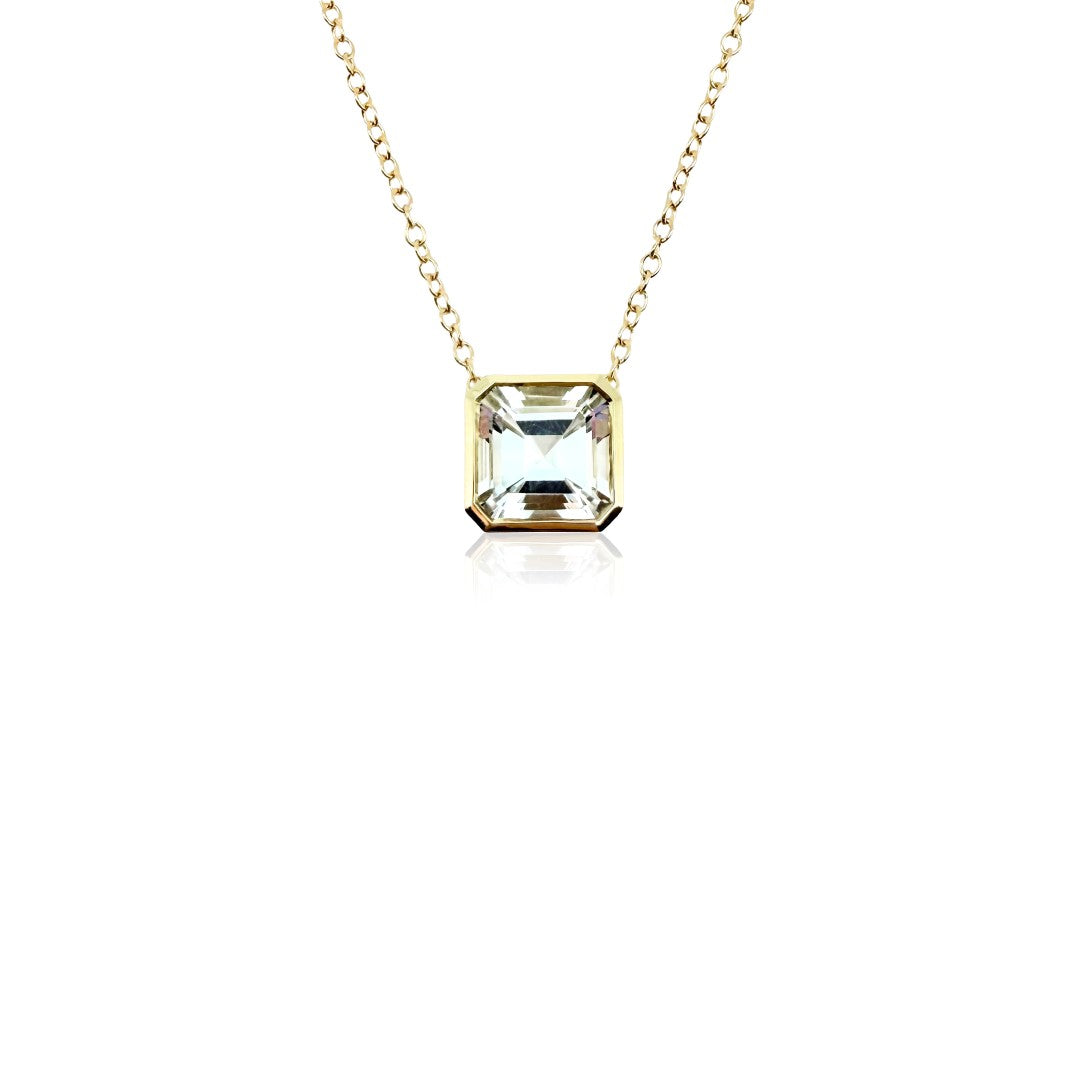 Jane Taylor White Topaz Octagon Bezel Necklace