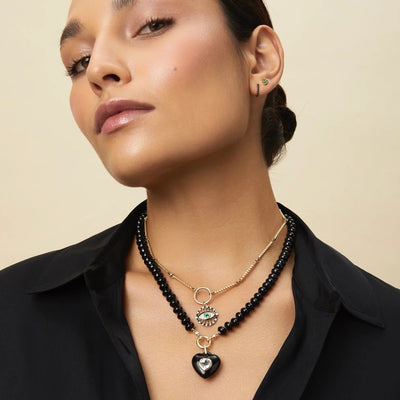 Kate Collins Black Onyx Heart Pendant