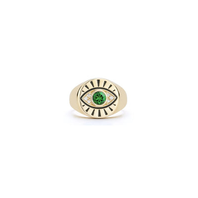 Kate Collins Protection Emerald Evil Eye Signet Ring