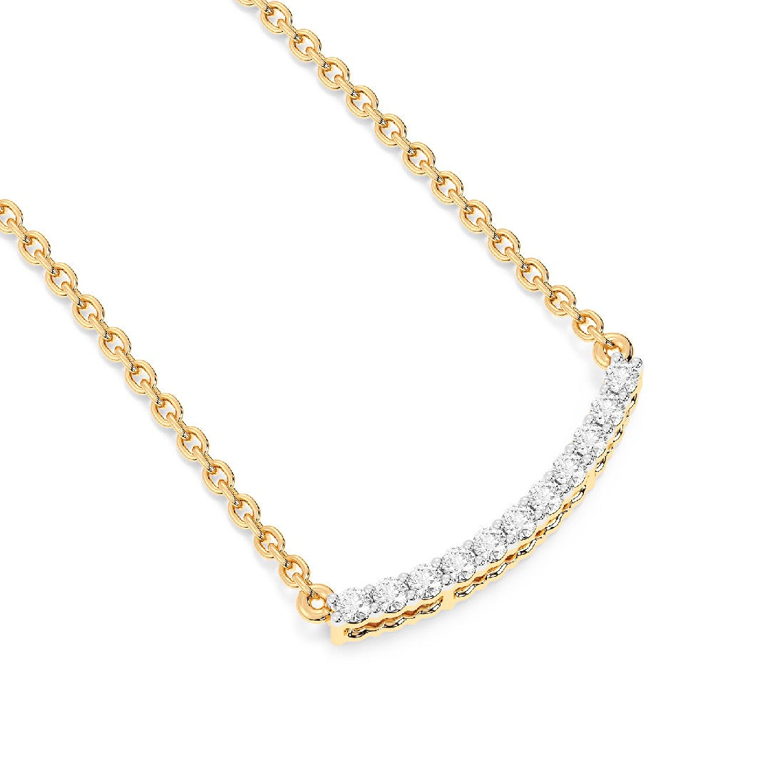 Ella Stein Lab Diamond Curved Bar Necklace