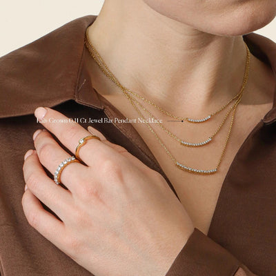 Ella Stein Lab Diamond Curved Bar Necklace