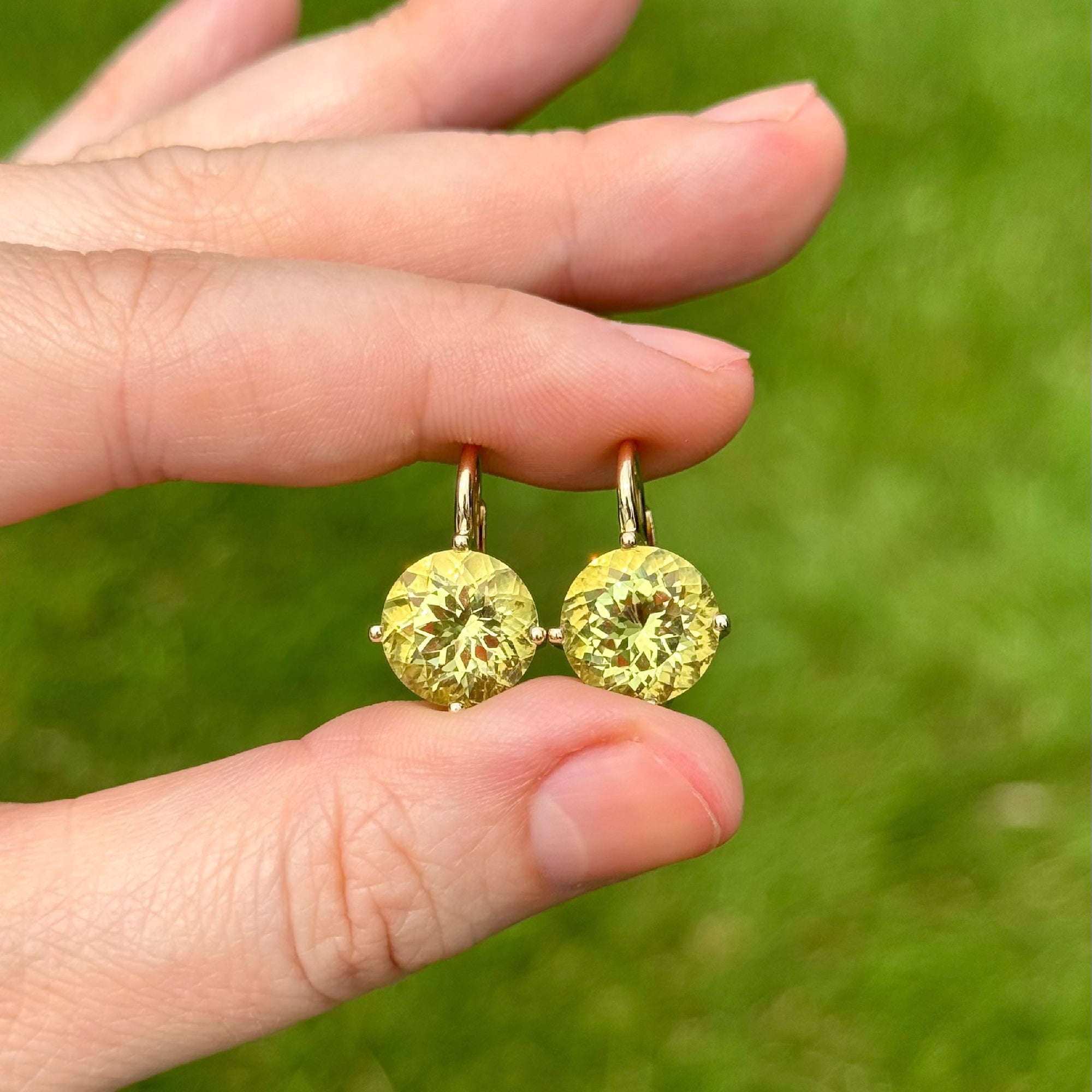Jane Taylor Lemon Quartz Large Round Drop Earrings
