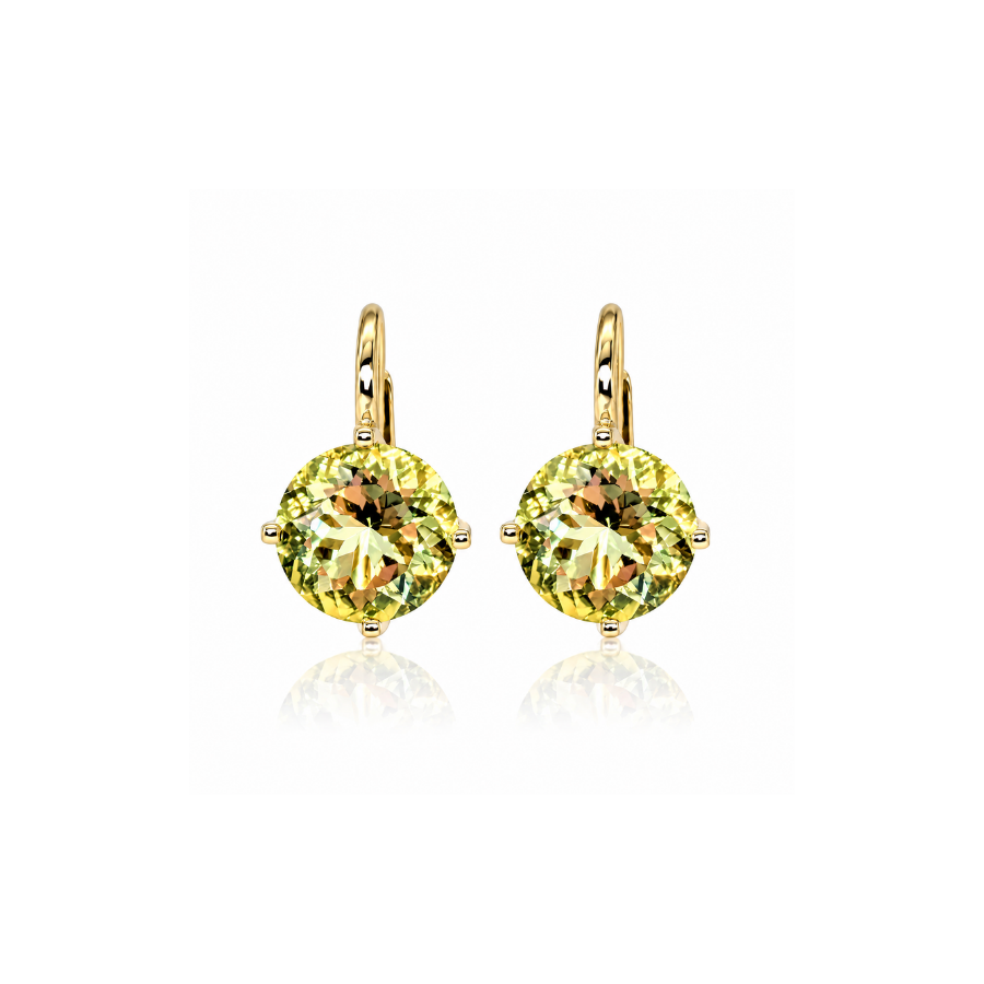 Jane Taylor Lemon Quartz Large Round Drop Earrings
