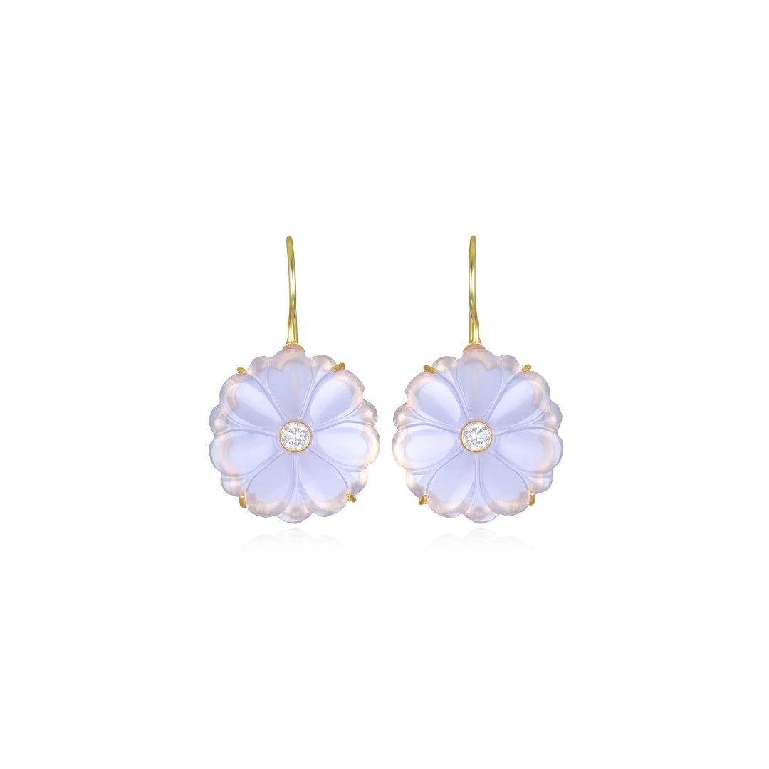 Light Purple Quartz Magnolia Earrings