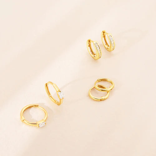 Baguette CZ Little Girl's Huggie Earrings