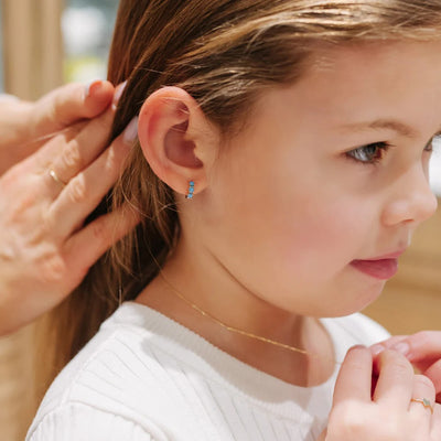 Turquoise Little Girl's Hoop Earrings