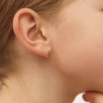 thumbnail image 2 of 14K Gold Plated Small Hoop Earrings For Women & Girls – Stainless Steel Tiny Hoops 2 of 4