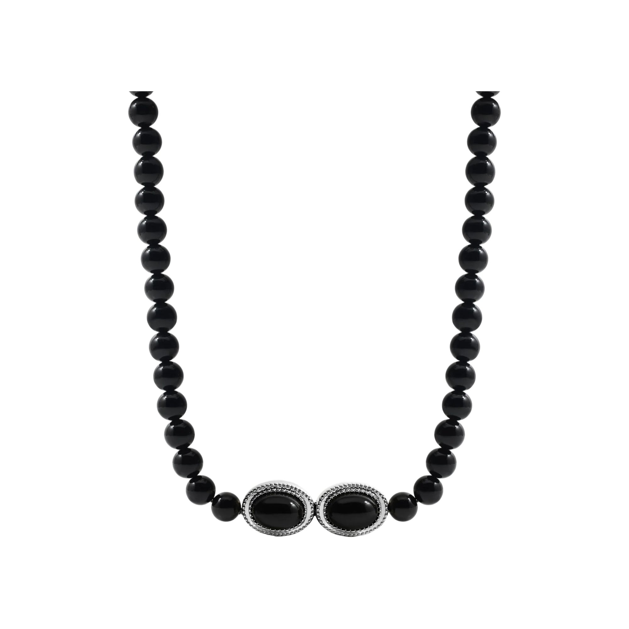 Luv AJ The Midnight Mesa Beaded Necklace in Silver