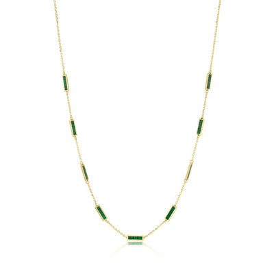 Tara Mikolay Malachite Inlay Bars Necklace