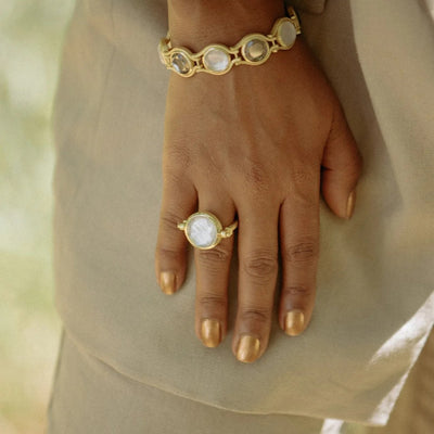 Marcia Moran Tanzanite & Mother of Pearl Reversible Ring