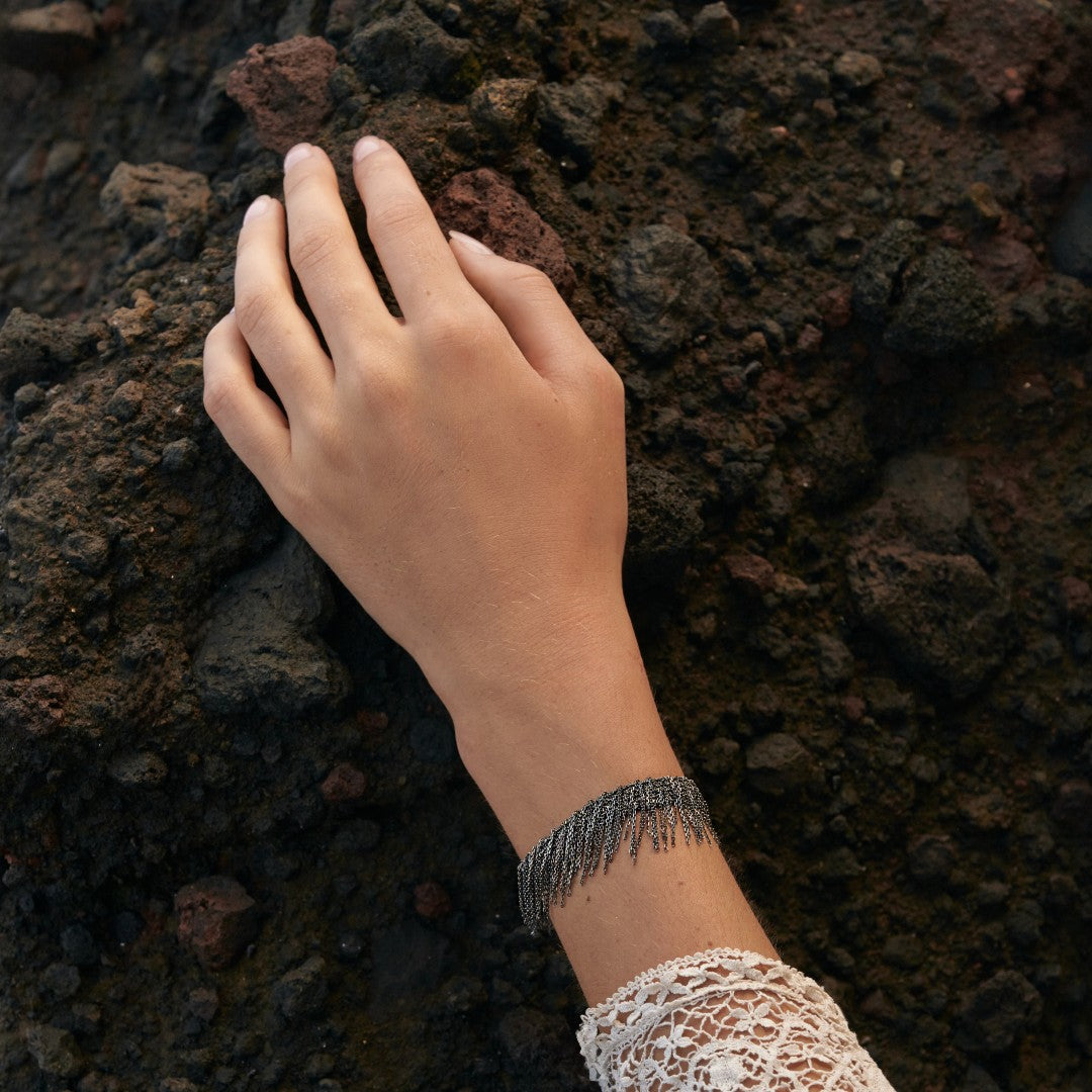 Marie Laure Chamorel Black Chain Fringe Bracelet N° 675