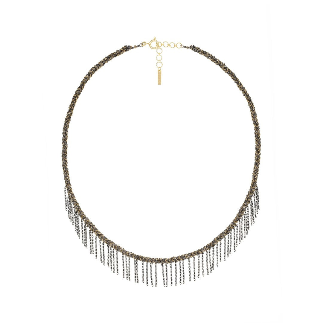 Marie Laure Chamorel Black Chain Fringe Necklace N° 942