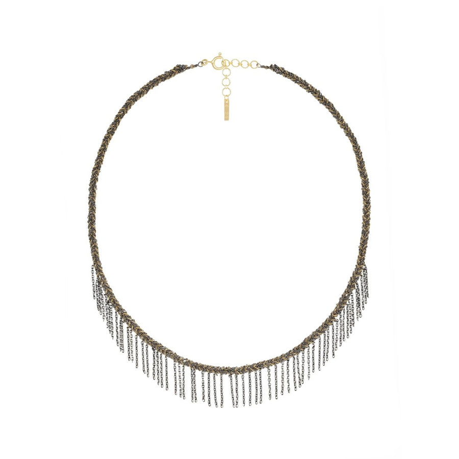 Marie Laure Chamorel Black Chain Fringe Necklace N° 942