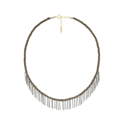 Marie Laure Chamorel Black & Gold Chain Fringe Necklace N° 942