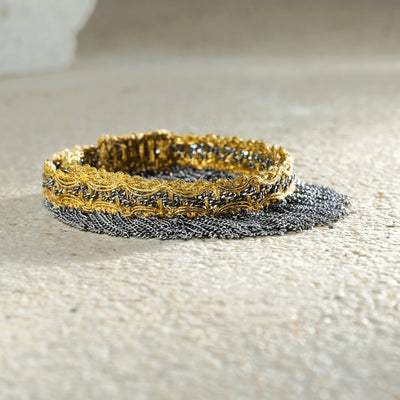 Marie Laure Chamorel Two Tone Double Wrap Chain Fringe Bracelet 1M003