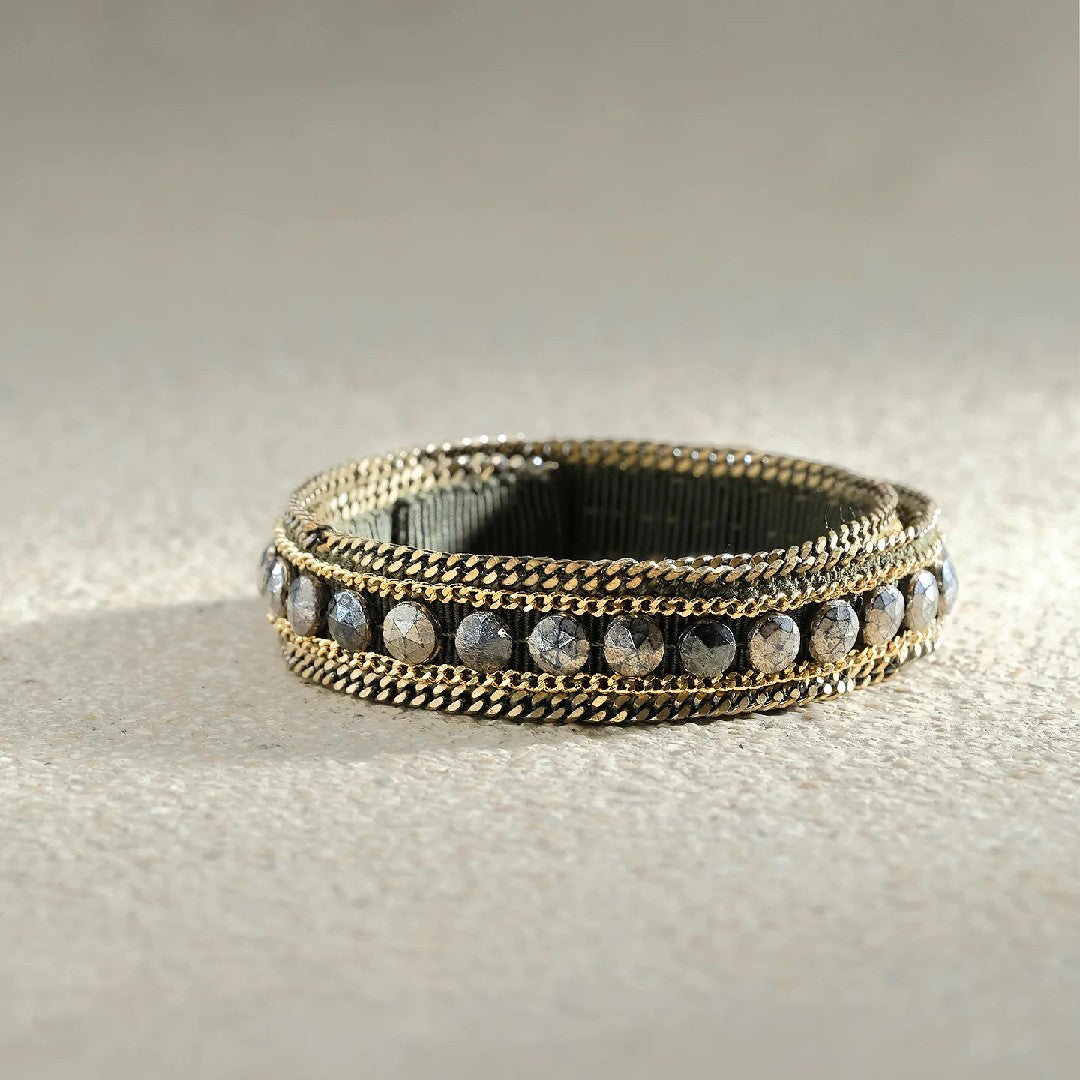 Marie Laure Chamorel Kaki Double Wrap Bracelet 1M013