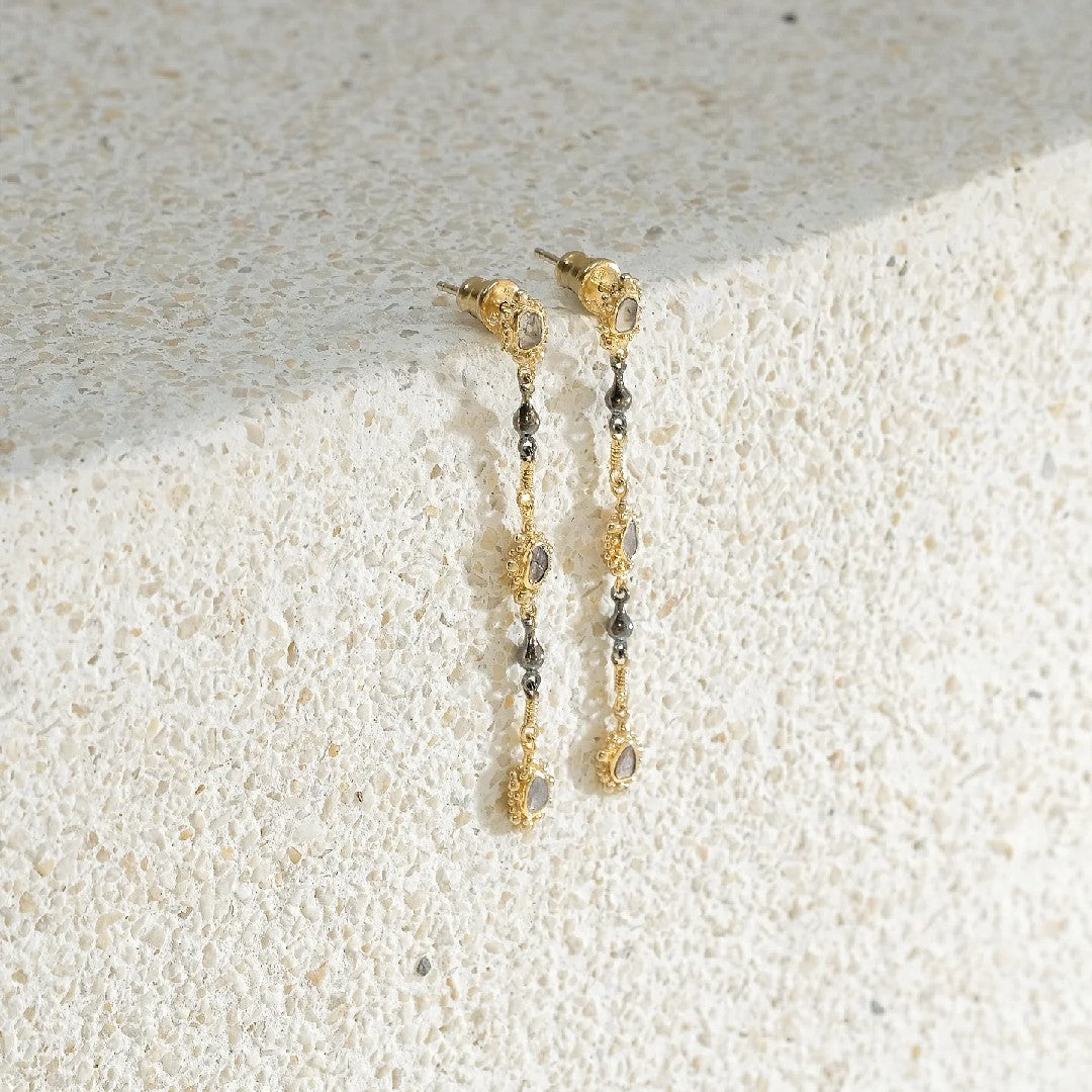 Marie Laure Chamorel Polki Diamond Linear Earrings N° 974