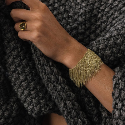 Marie Laure Chamorel Gold Chain Wide Fringe Bracelet N° 705
