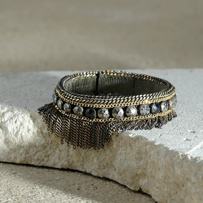 Marie Laure Chamorel Kaki Double Wrap Fringe Bracelet 1M014