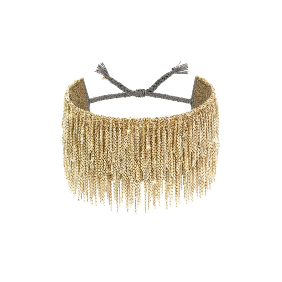 Marie Laure Chamorel Gold Chain Wide Fringe Bracelet N° 705