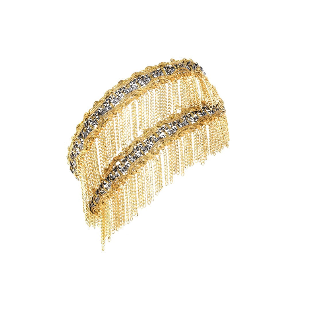 Marie Laure Chamorel Gold Double Wrap Chain Fringe Bracelet 1M003
