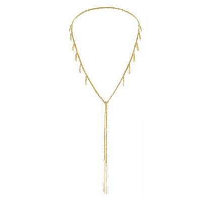 Marie Laure Chamorel Gold Woven Chain Lariat Necklace N° 943