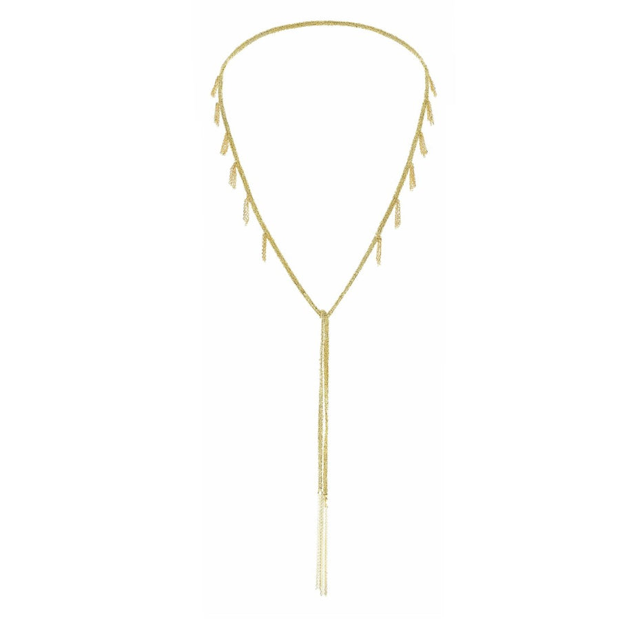 Marie Laure Chamorel Gold Woven Chain Lariat Necklace N° 943