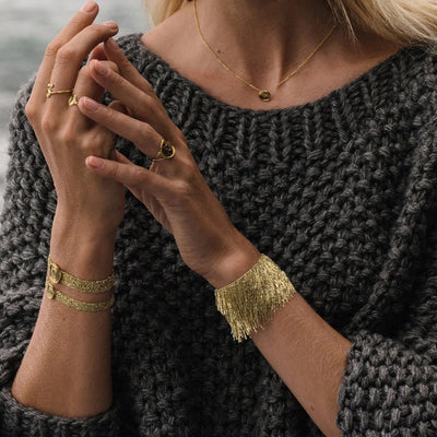 Marie Laure Chamorel Gold Chain Wide Fringe Bracelet N° 705