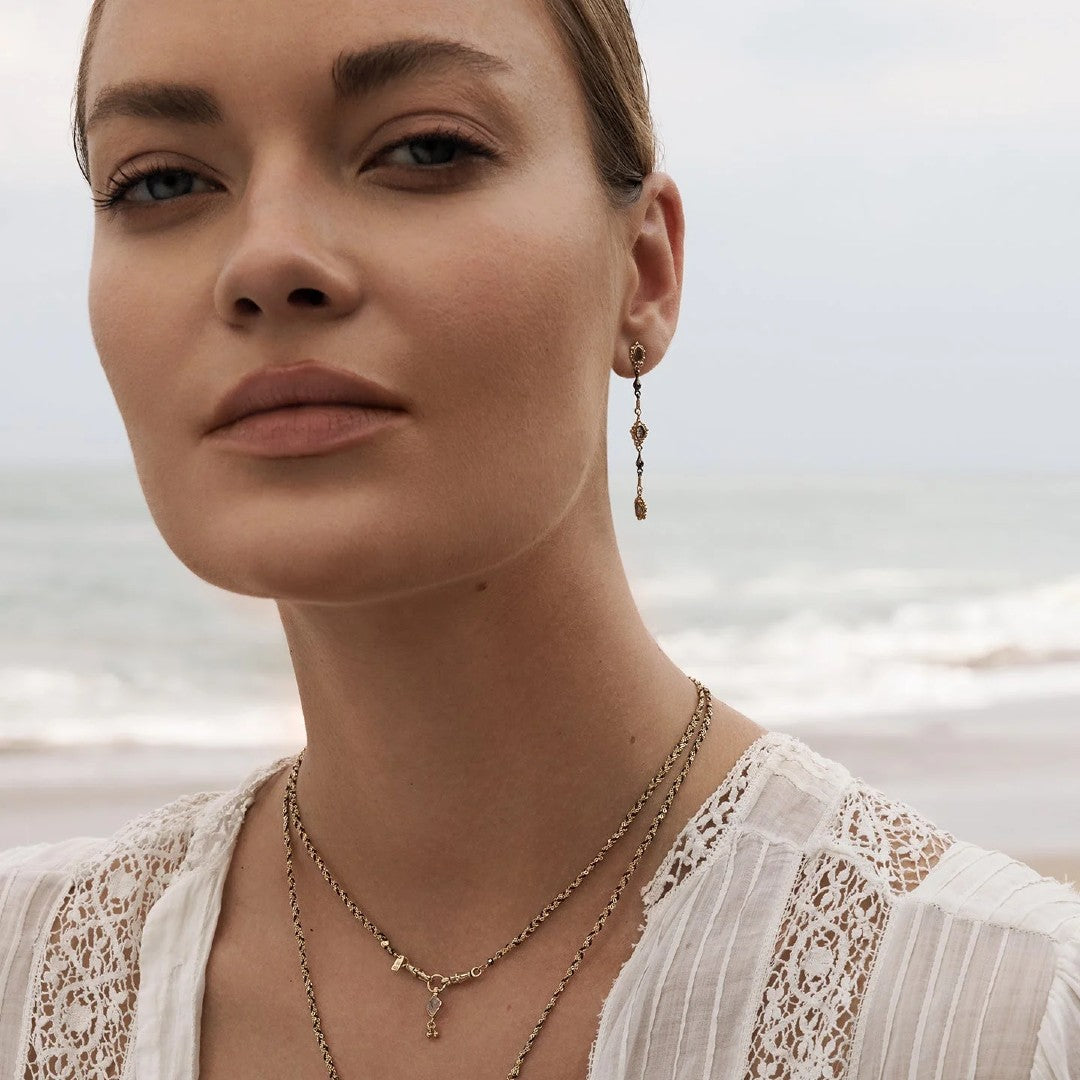 Marie Laure Chamorel Polki Diamond Linear Earrings N° 974