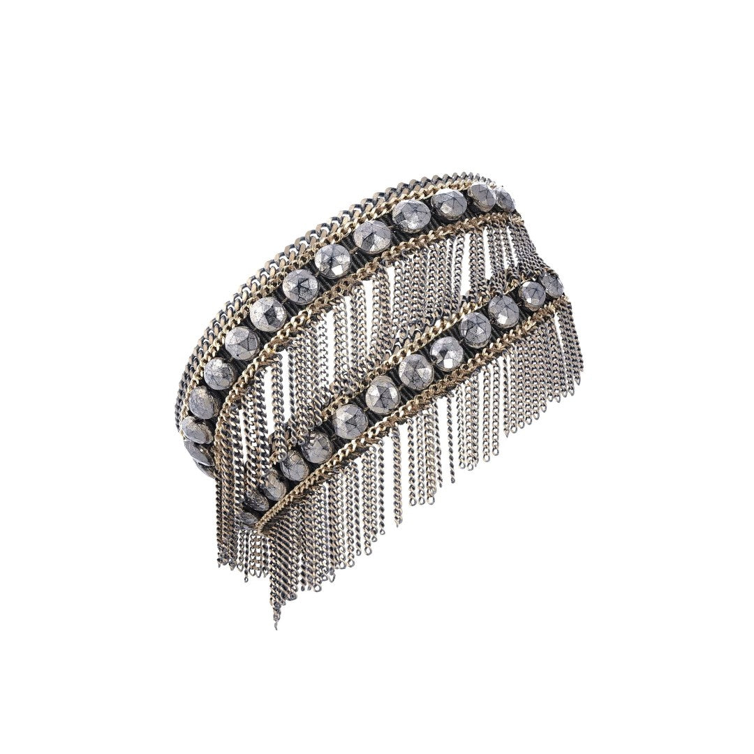 Marie Laure Chamorel Kaki Double Wrap Fringe Bracelet 1M014
