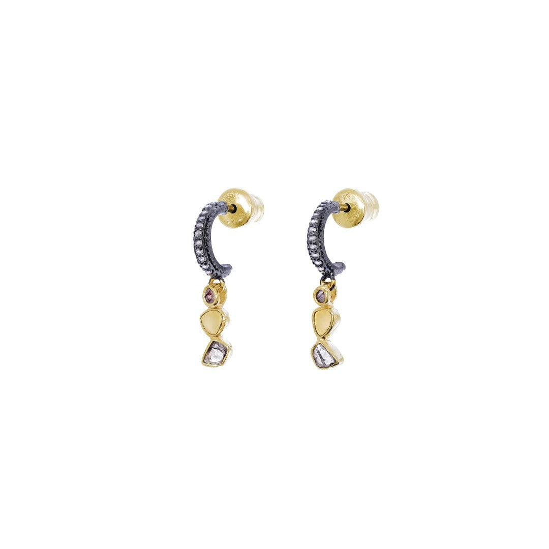 Marie Laure Chamorel Polki Diamond Huggie Hoops N° 964