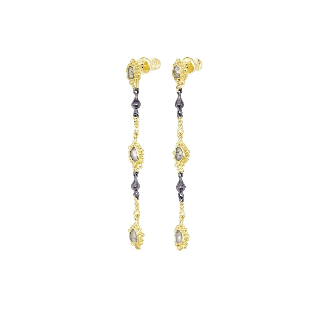 Marie Laure Chamorel Polki Diamond Linear Earrings N° 974