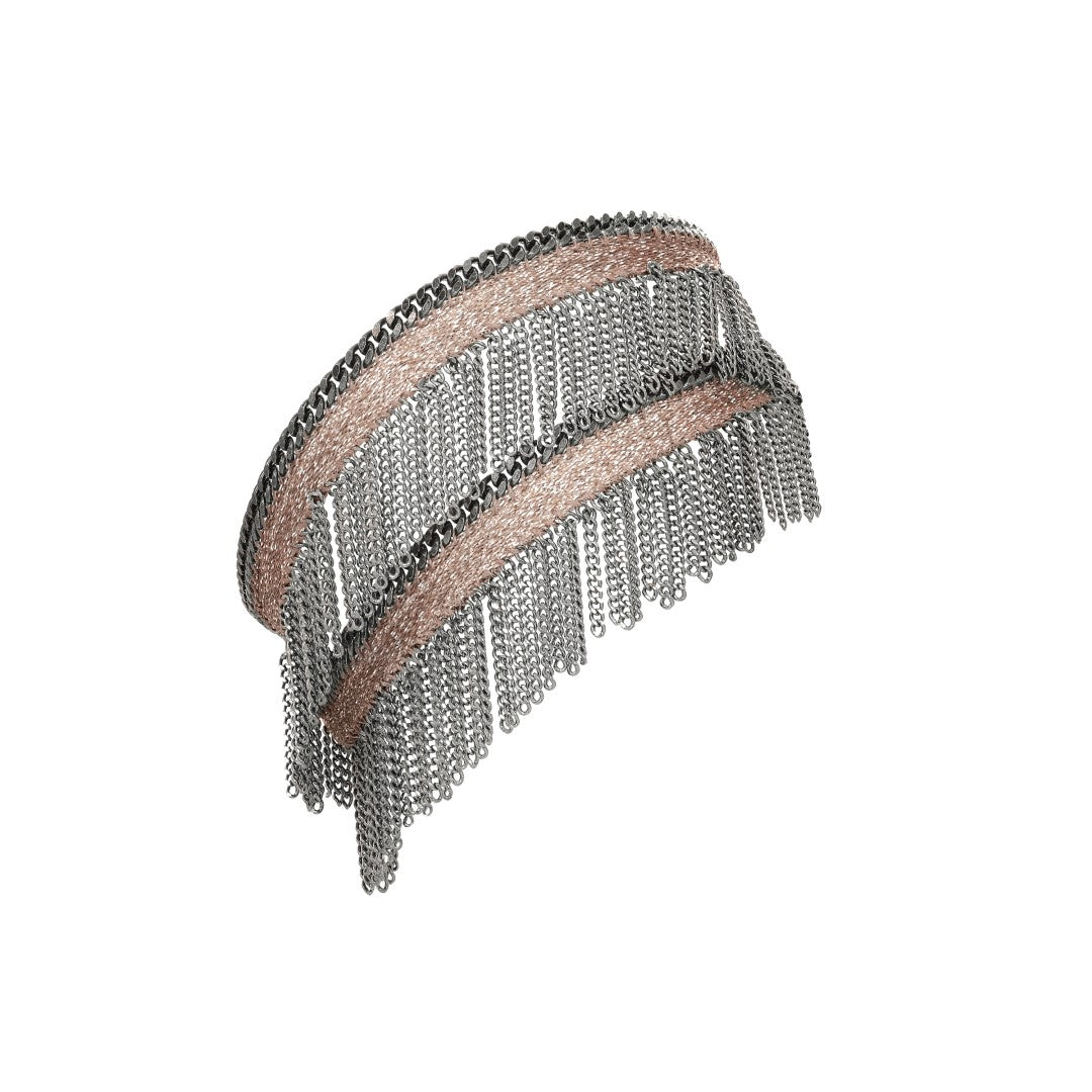 Marie Laure Chamorel Taupe Double Wrap Fringe Bracelet 1D007