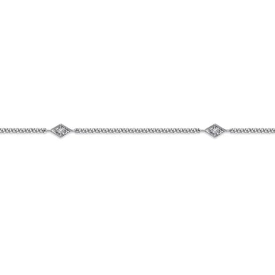 Gabriel & Co. Marquise Shaped Diamond Stations Anklet