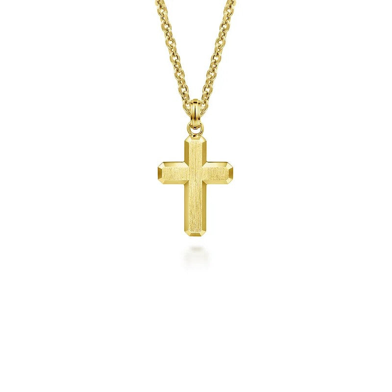 Gabriel & Co. Brushed Finish Cross Pendant