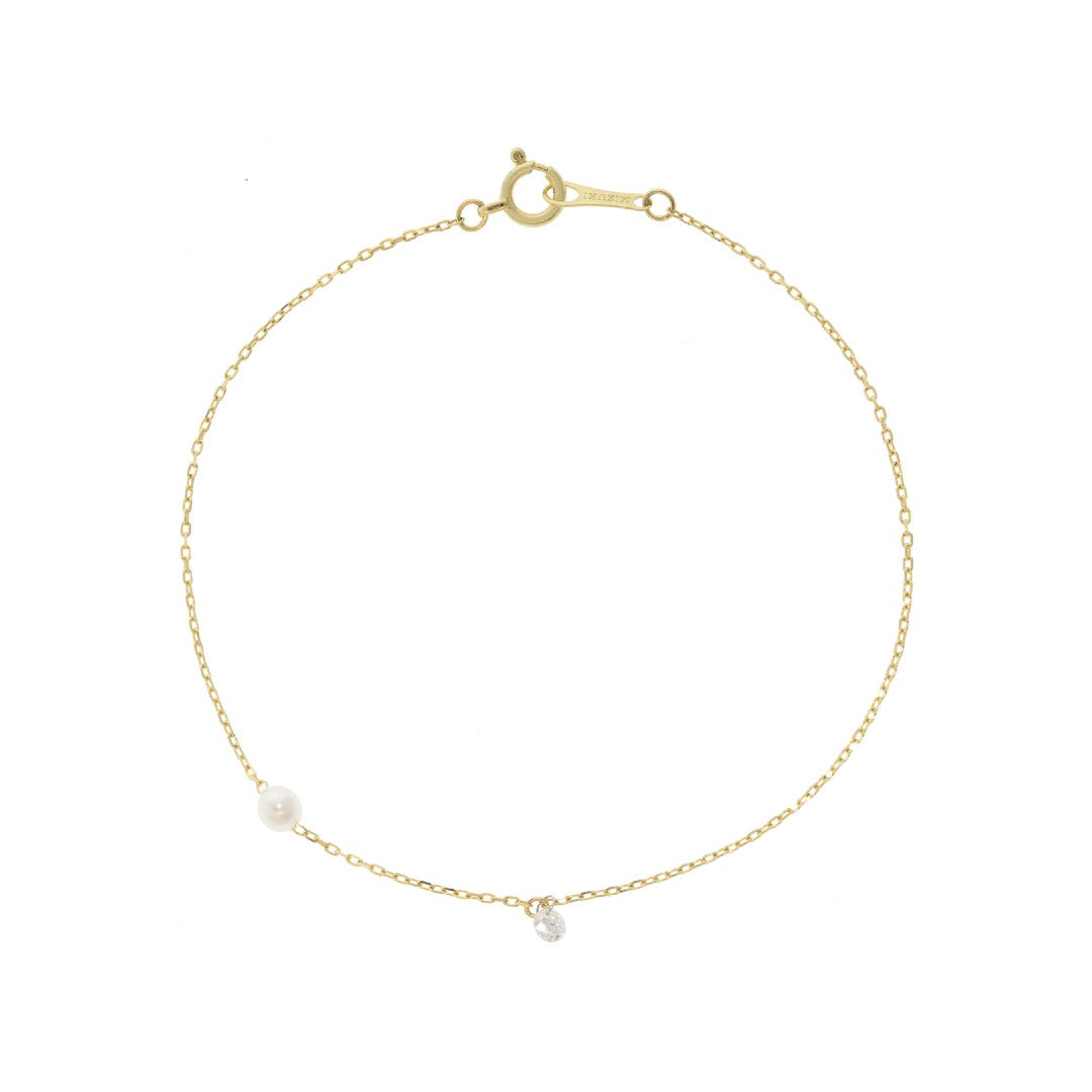 Mizuki Pierced Diamond & Akoya Pearl Bracelet